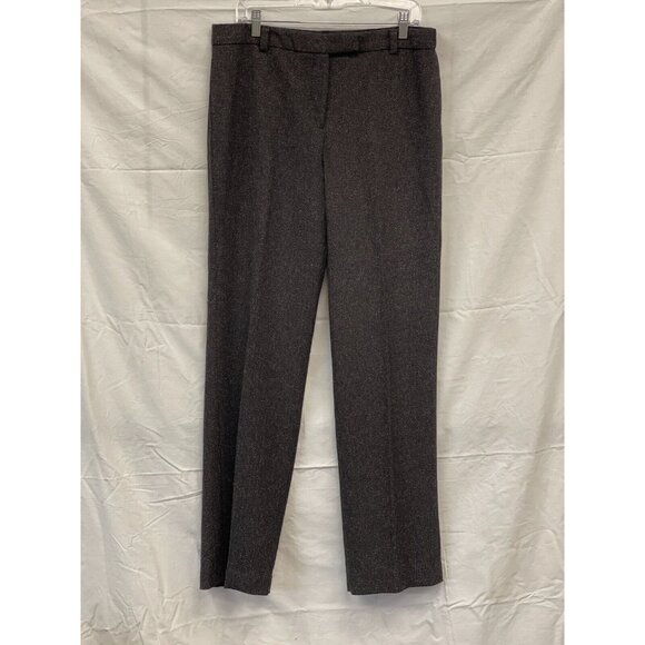 Charter Club Womens Charcoal Gray Speckled Straight Leg Pants Size 12 Flat Front - Picture 1 of 9